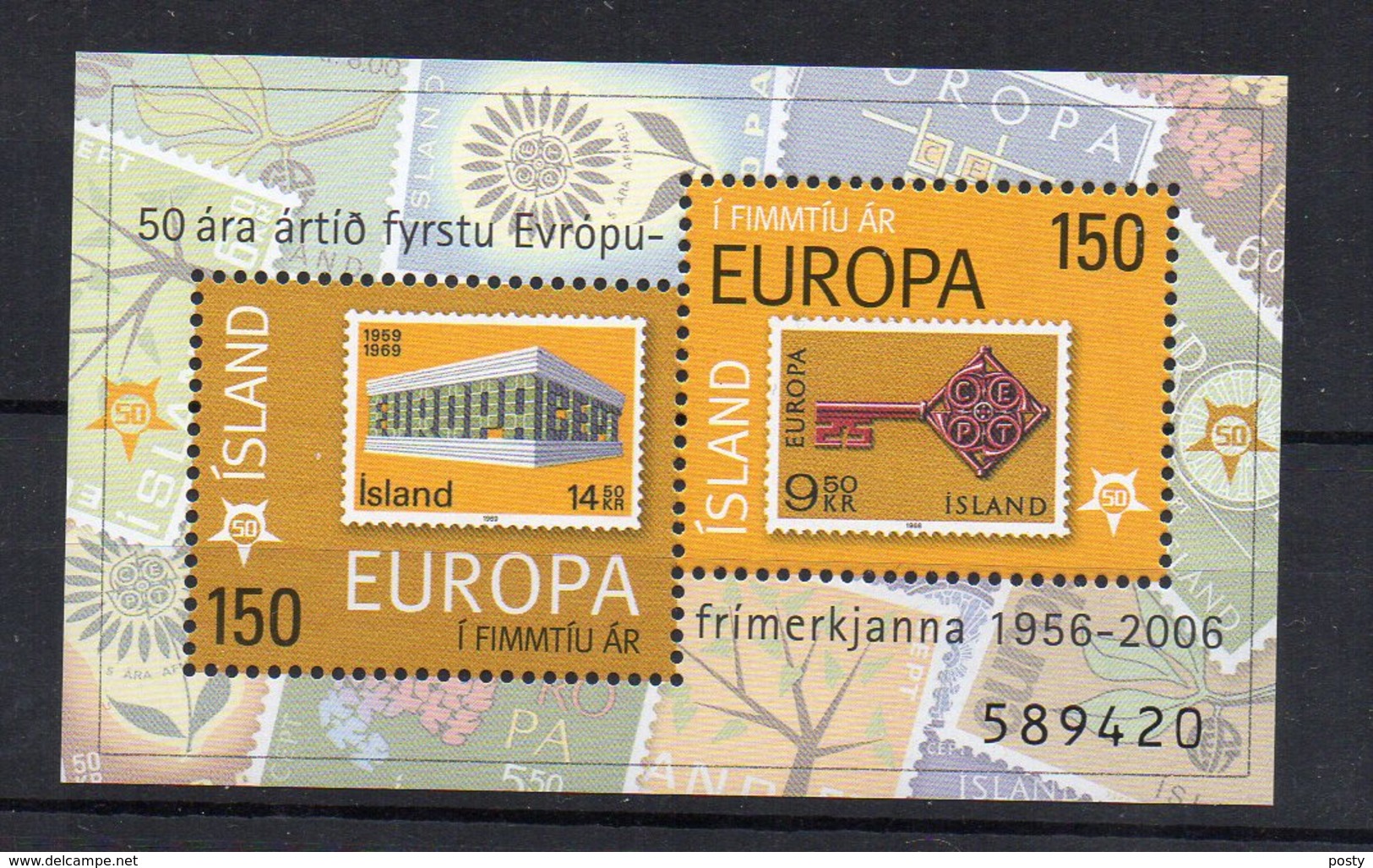 ISLANDE - ICELAND - 2006 - EUROPA - M/S - B/F - 50éme ANNIVERSAIRE EUROPA - 50th EUROPA ANNIVERSARY - - Blocs-feuillets