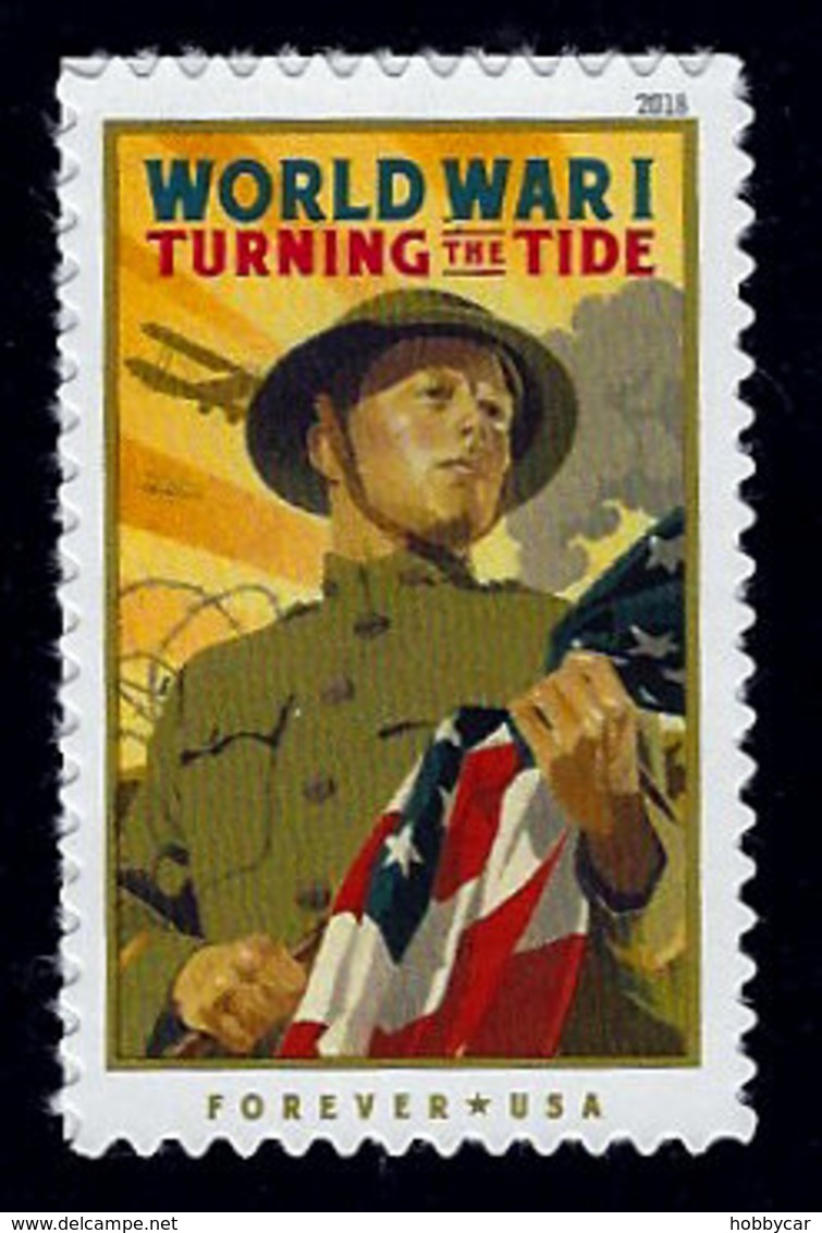 USA, 2018, 5300,World War I, Turning The Tide, Single Forever, MNH, VF - Unused Stamps