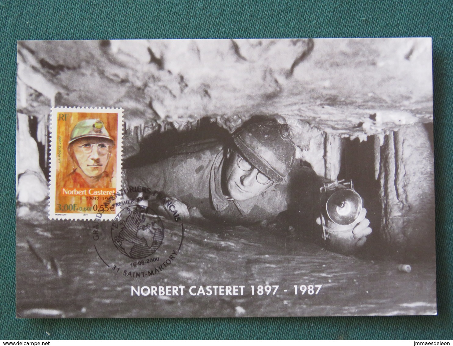 France 2000 Maxicard Saint-Marlory - Speleology Caves Norbert Casteret - Lettres & Documents