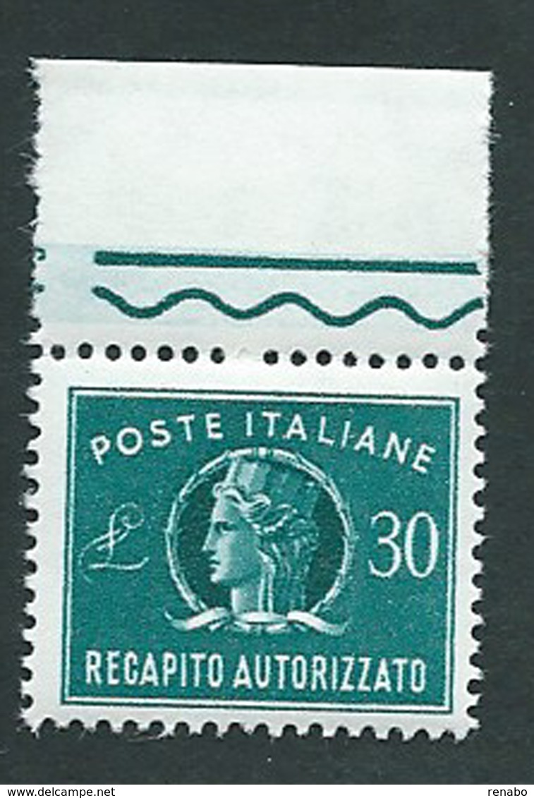 Italia 1965/90; Recapito Autorizzato Da Lire 30, Bordo Superiore. - 1961-70: Mint/hinged