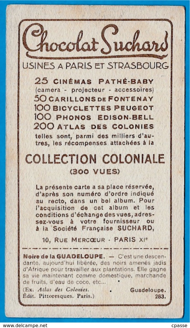 IMAGE - La GUADELOUPE - "Une Noire" (971) °  Chocolat Suchard "Collection Coloniale" * - Suchard