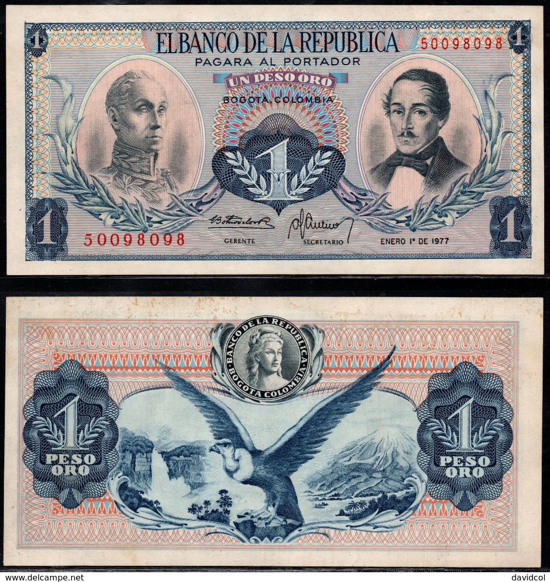 COLOMBIA - 1977 - UN PESO ORO ( $ 1 ) - UNCIRCULATED. CONDITION 9/10 - Colombie