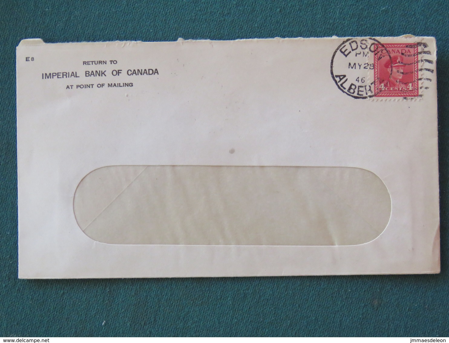 Canada 1946 Cover Edson  To Mercoal - Bank Logo - King George VI - Lettres & Documents