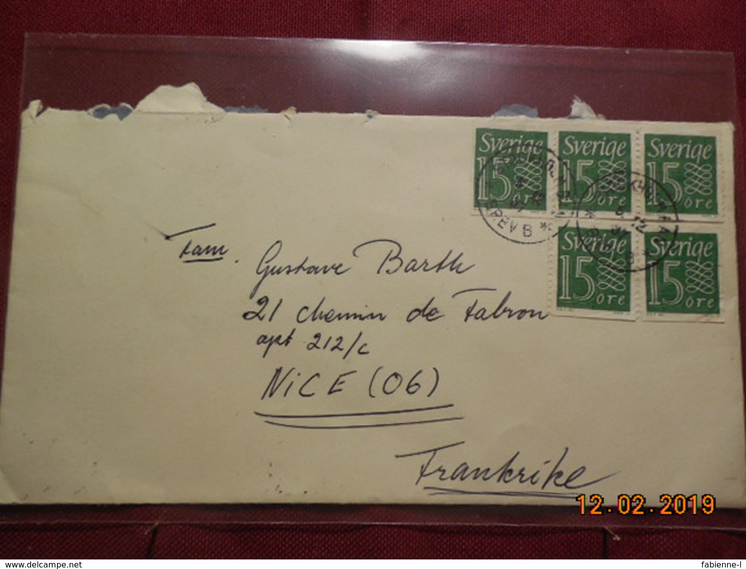 Lettre De Suede De 1937 Pour La France - Other & Unclassified