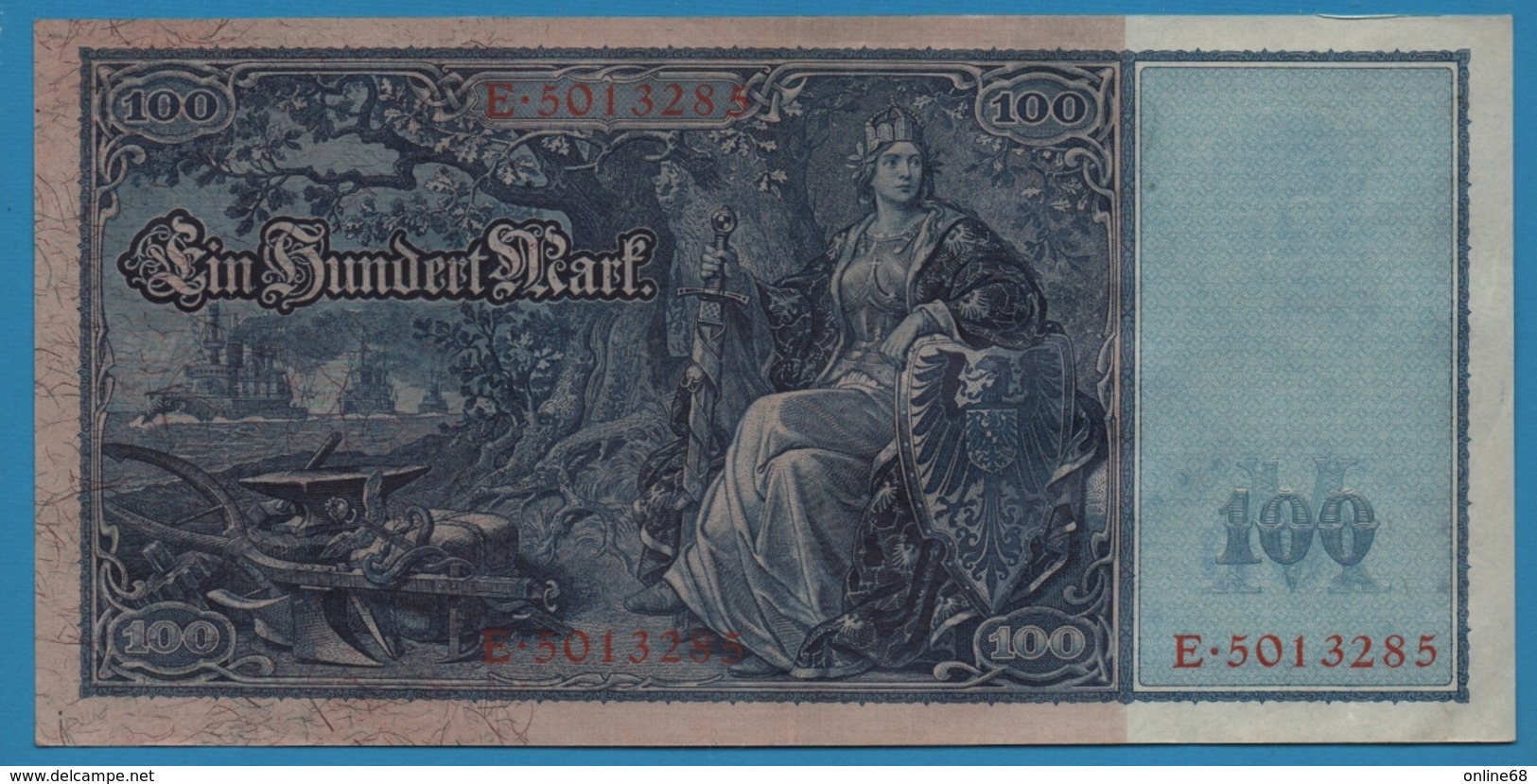 DEUTSCHES REICH 	100 Mark  21.04.1910	Serial# E.5013285  KM# 42 - 100 Mark