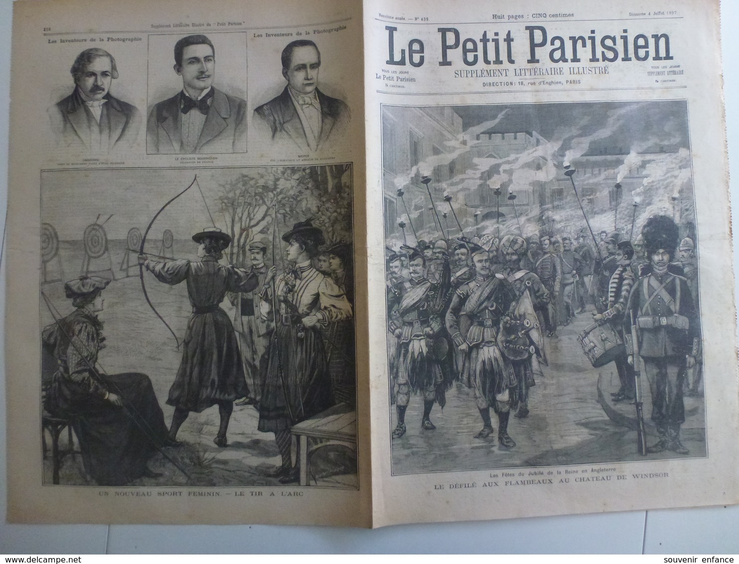 Journal Le Petit Parisien 439 4 Juill 1897 Defilés Aux Flambeaux Château De Windsor Sport Tir à L'Arc - 1850 - 1899