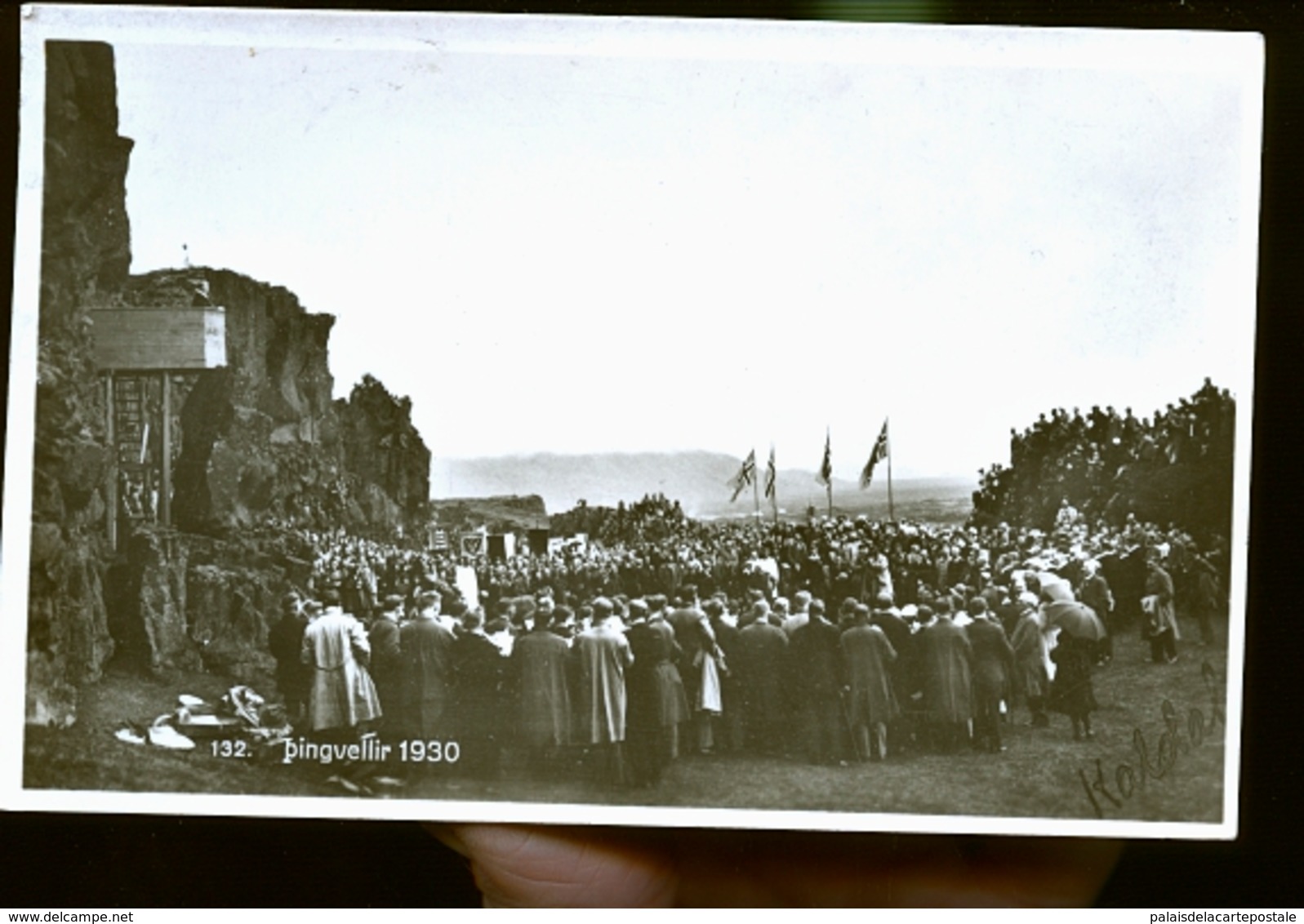 BIGVELLIR 1930 PHOTO CARTE CEREMONIE MILITAIRE                  JLM - Islande