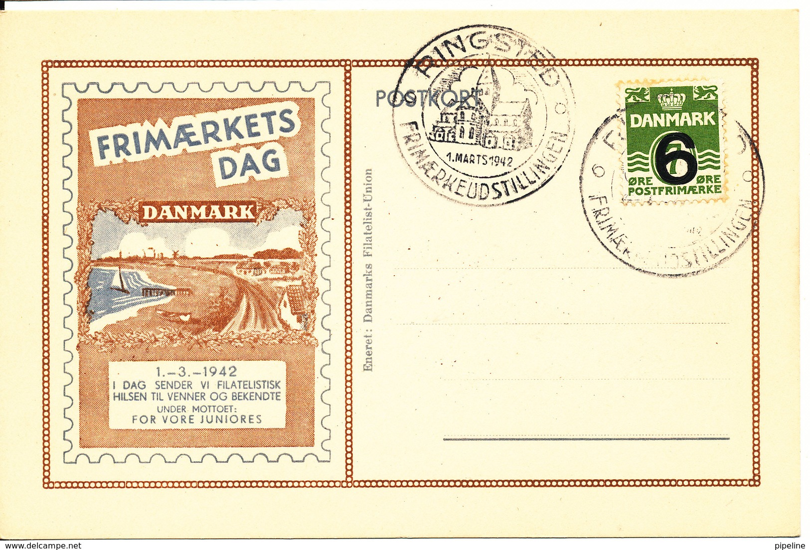 Denmark Stamp's Day Ringsted 1-3-1942 - Stamp's Day