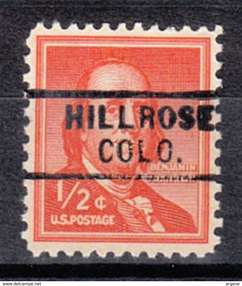 USA Precancel Vorausentwertung Preo, Locals Colorado, Hillrose 729 - Preobliterati