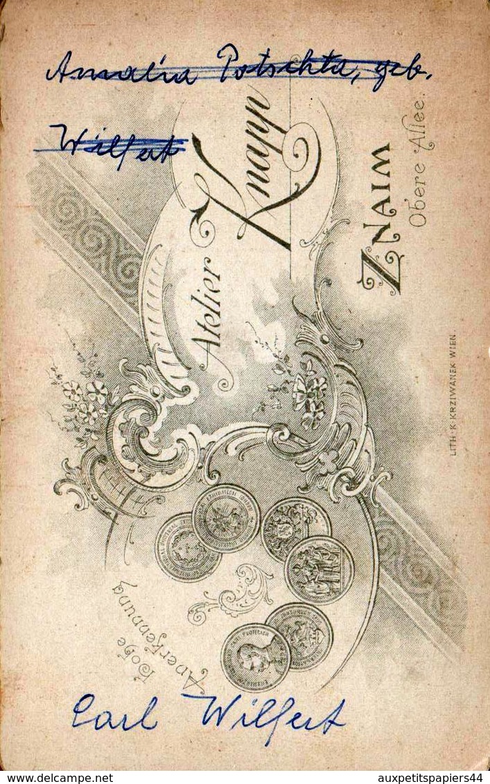 CDV Tirage Photo Albuminé Cartonné République Tchèque -  Znojmo  (Znaim) Bébé Carl Wilfert - F. Knapp 1890/1900 - Alte (vor 1900)