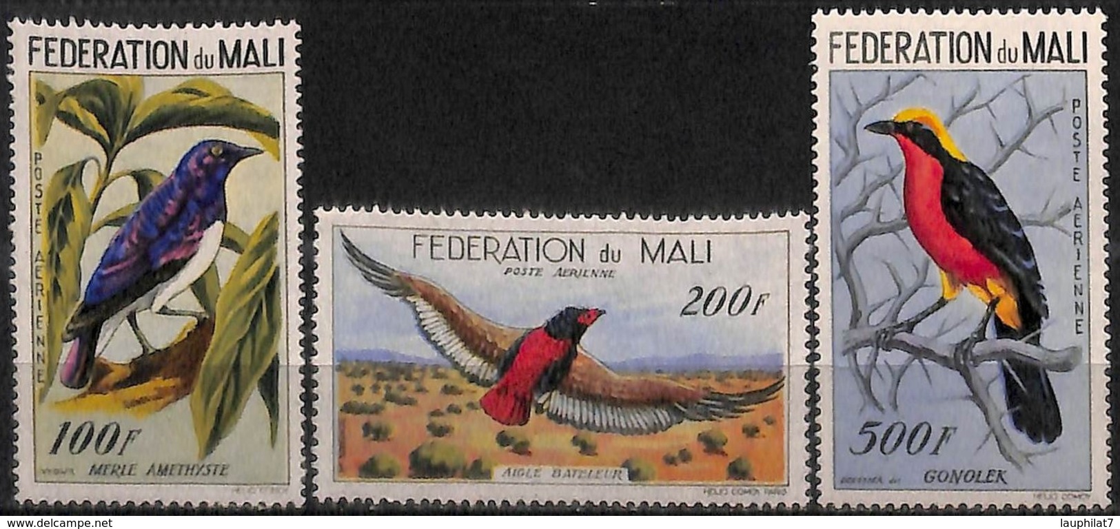 [827998]Mali 1960 - PA2/4, Aérienne, Oiseaux Divers, SC - Mali (1959-...)