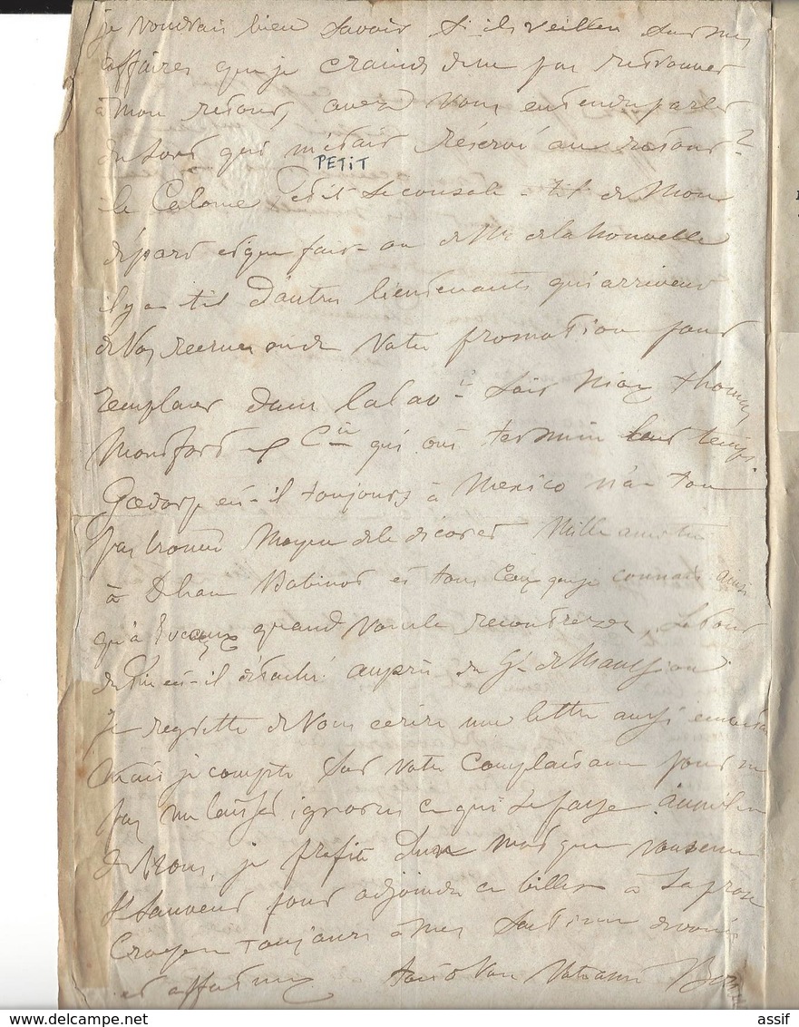 MEXIQUE MEXICO Légion Autographe 1865 Lettre Signée 2 P. ( Bourcart Ernest ? ) - Autres & Non Classés