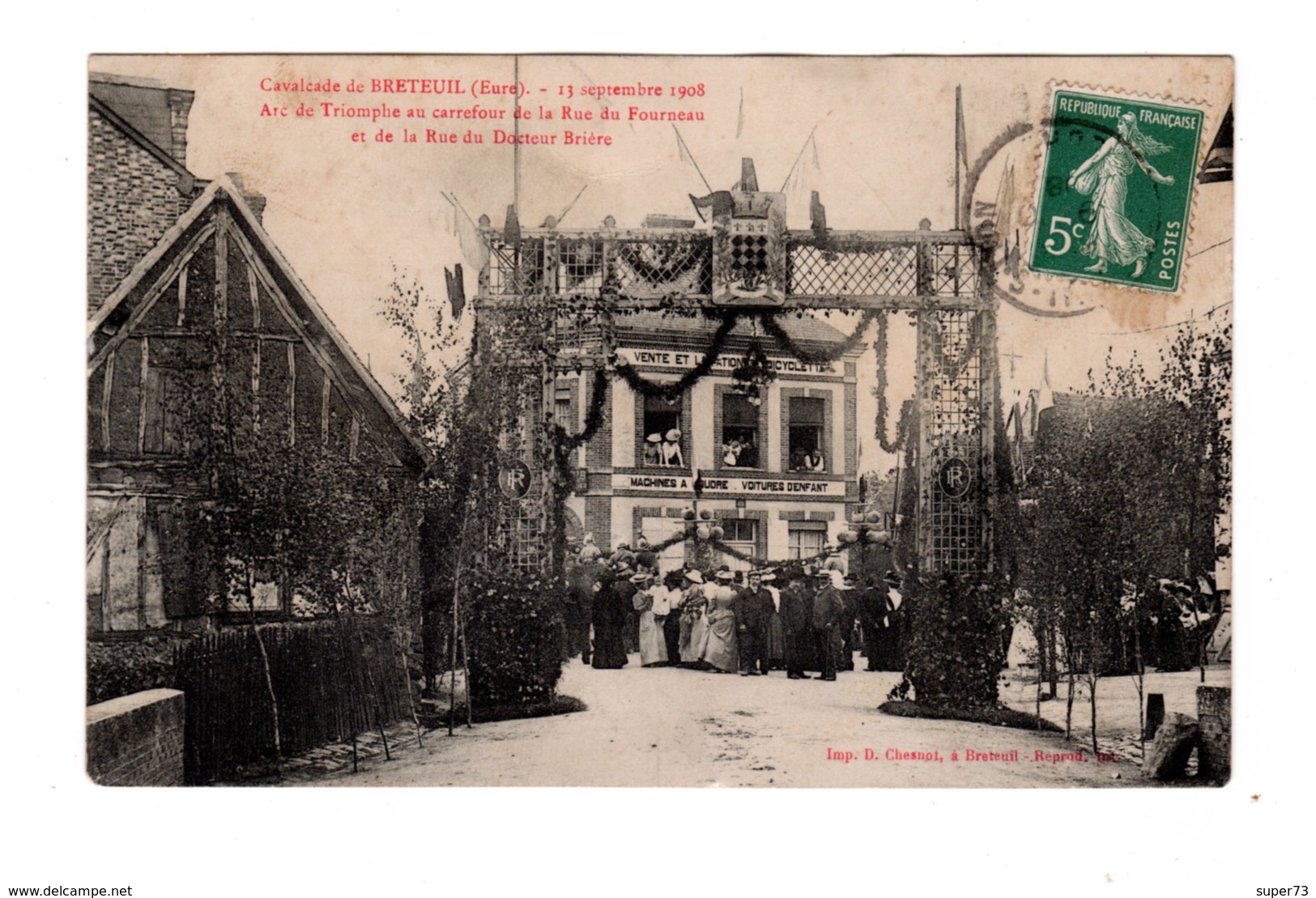 CPA 27 - Cavalcade De Breteuil ( Eure ) 1908 Arc De Triomphe Au Carrefour De La Rue Fourneau - Breteuil