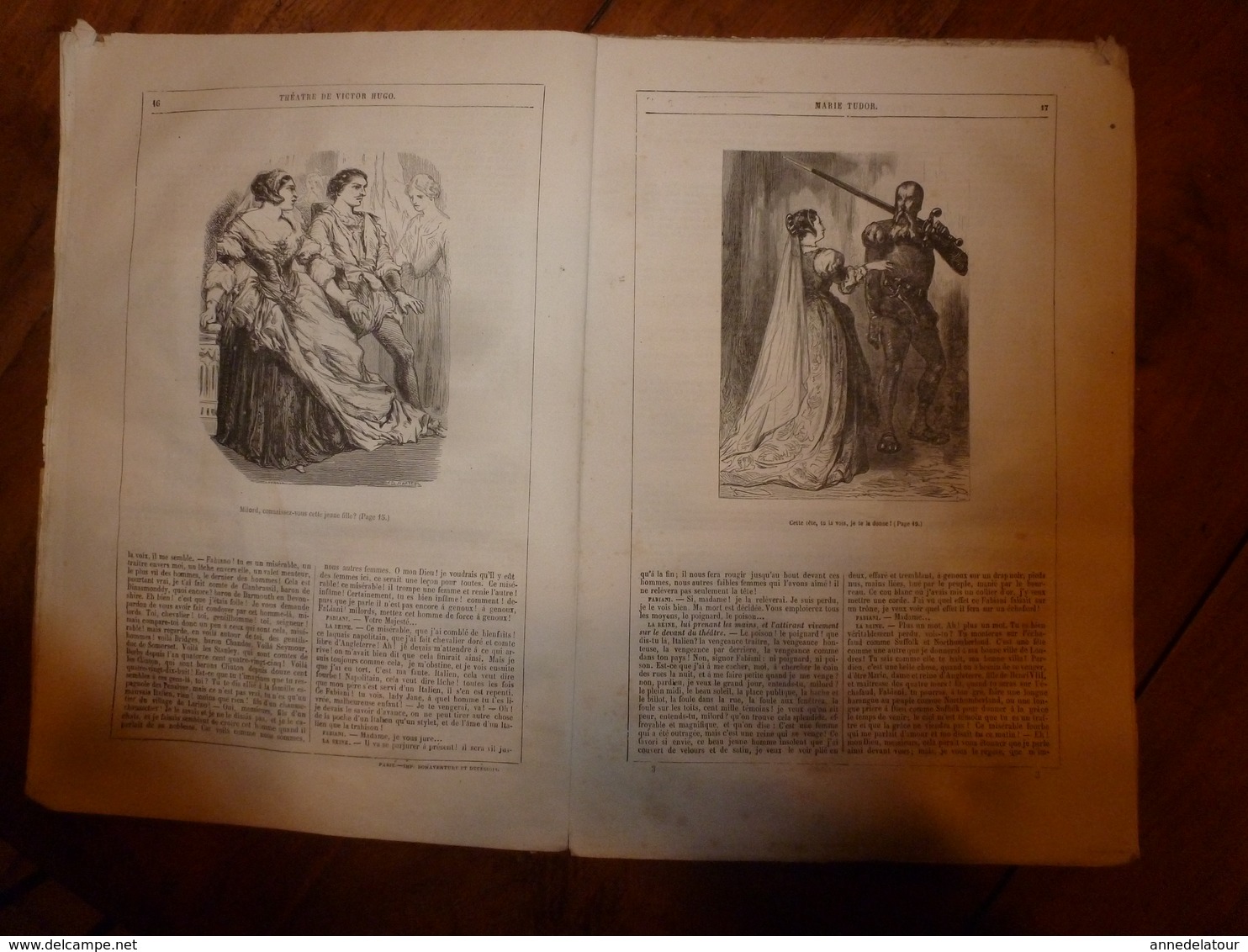 MARIE TUDOR -La Esmeralda ,par Victor Hugo -18 dessins par Foulquier,G. Séguin et Riou - Edition J. Hetzel (ill Beaucé)