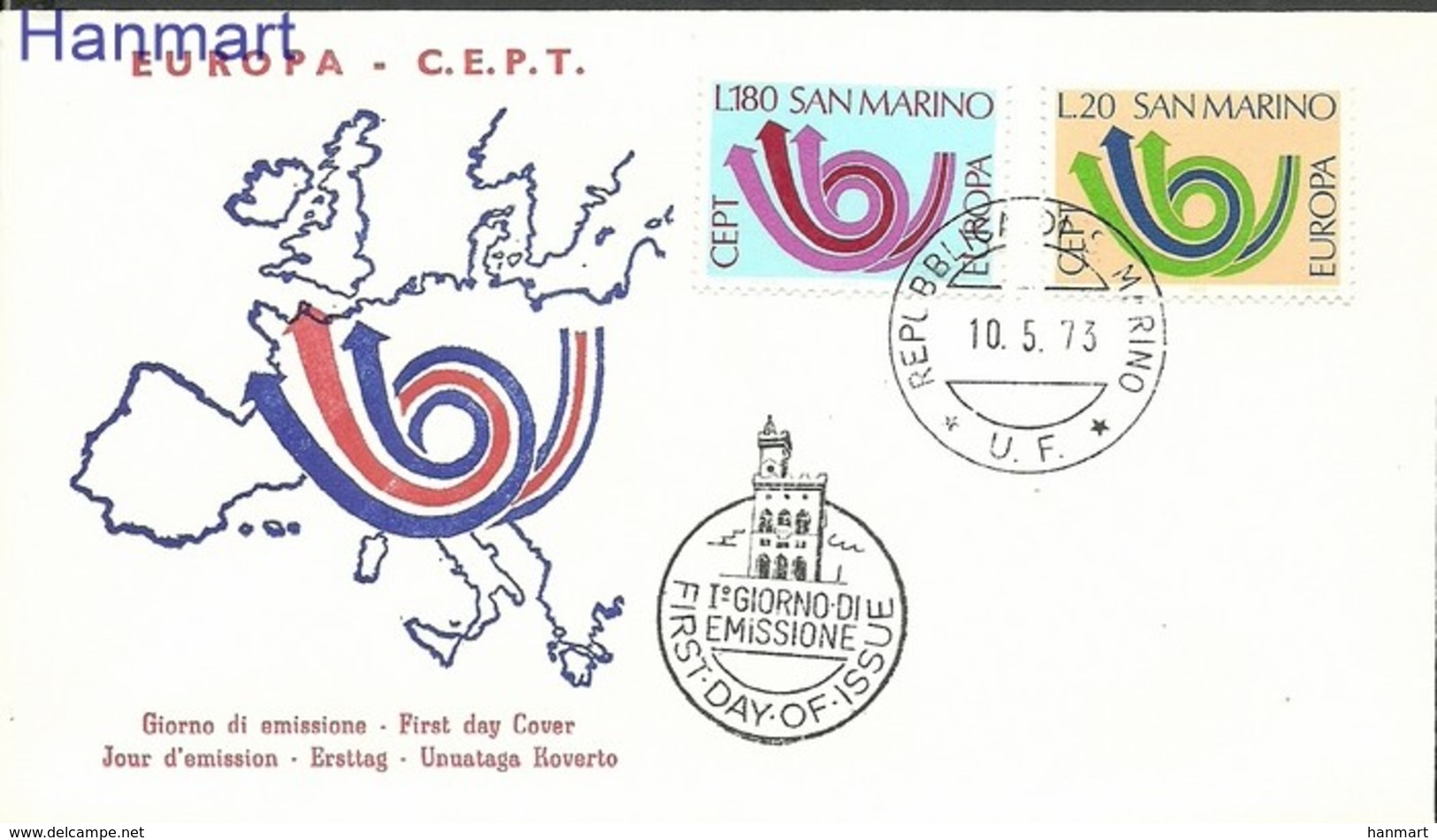 San Marino 1973 Mi 1029-1030 FDC ( FDC ZE2 SMR1029-1030 ) - 1973