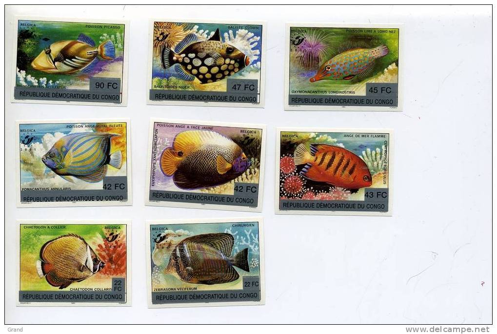 CONGO RD-Poissons Tropicaux-série Du Zaire Surchargé-2001-1960/67-non Dentelé***MNH-valeur 75 Euro - Fishes