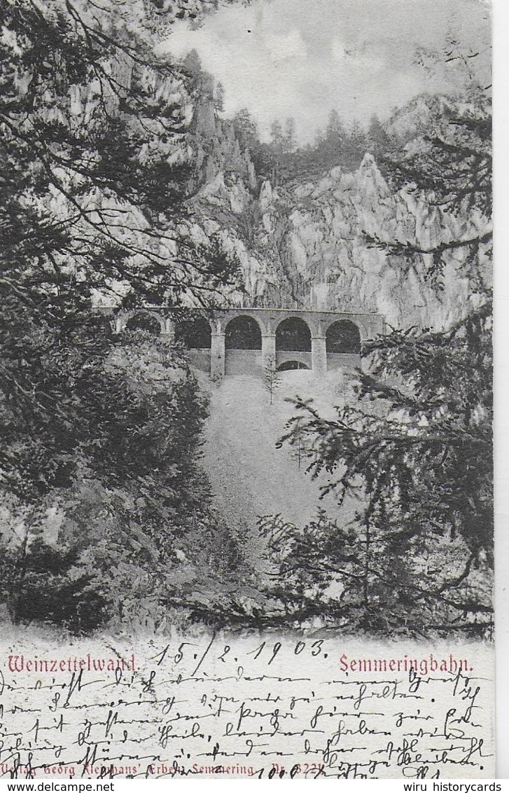 AK 0159  Semmeringbahn - Weinzettelwand / Verlag Kleinhans'  Erben Um 1903 - Semmering