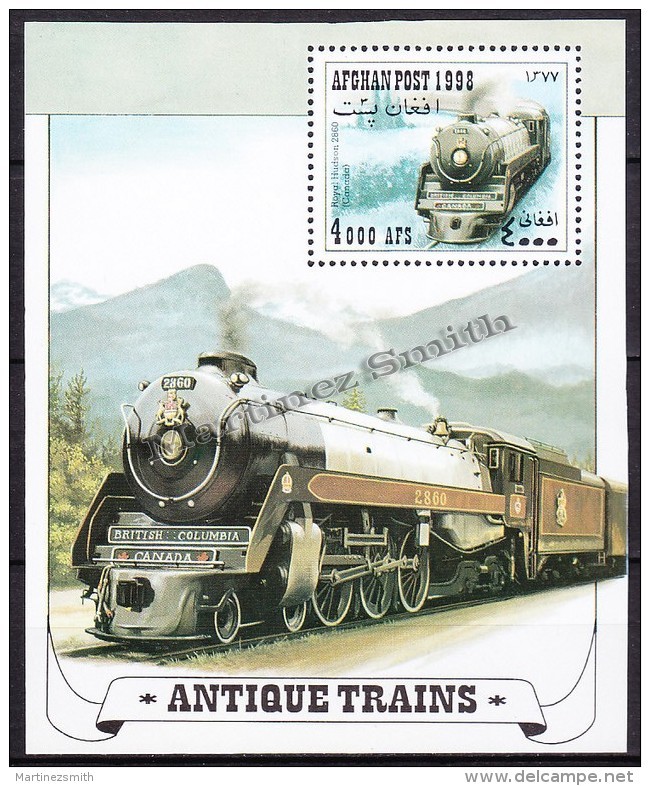 Afghanistan - Afganistan 1998 Michel BF 100 / Block 100 - Locomotives - Miniature Sheet - MNH - Afganistán