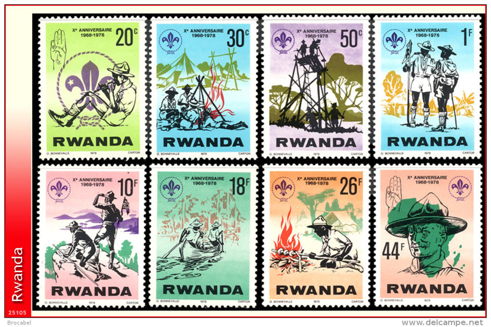Rwanda 0851/58**  Scoutisme   MNHH - Neufs