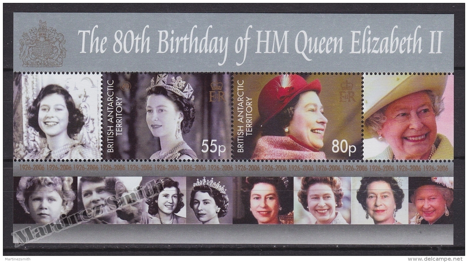 British Antarctic Territory - Antartique Britannique 2006 Yvert BF 11, Elizabeth II 80th Anniv. - Miniature Sheet - MNH - Nuevos