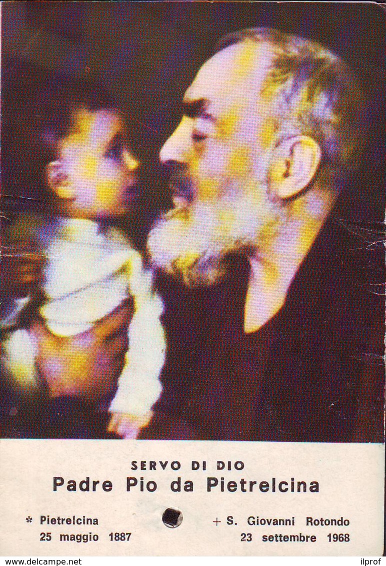 Reliquia Servo Di Dio Padre Pio Con Bambino, Santino Pieghevole Con Preghiera - Religione & Esoterismo