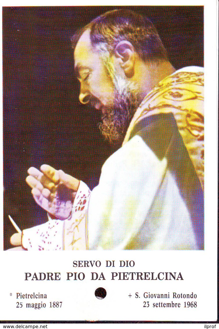 Reliquia Servo Di Dio Padre Pio  Dice Messa, Santino Pieghevole Con Preghiera - Religione & Esoterismo