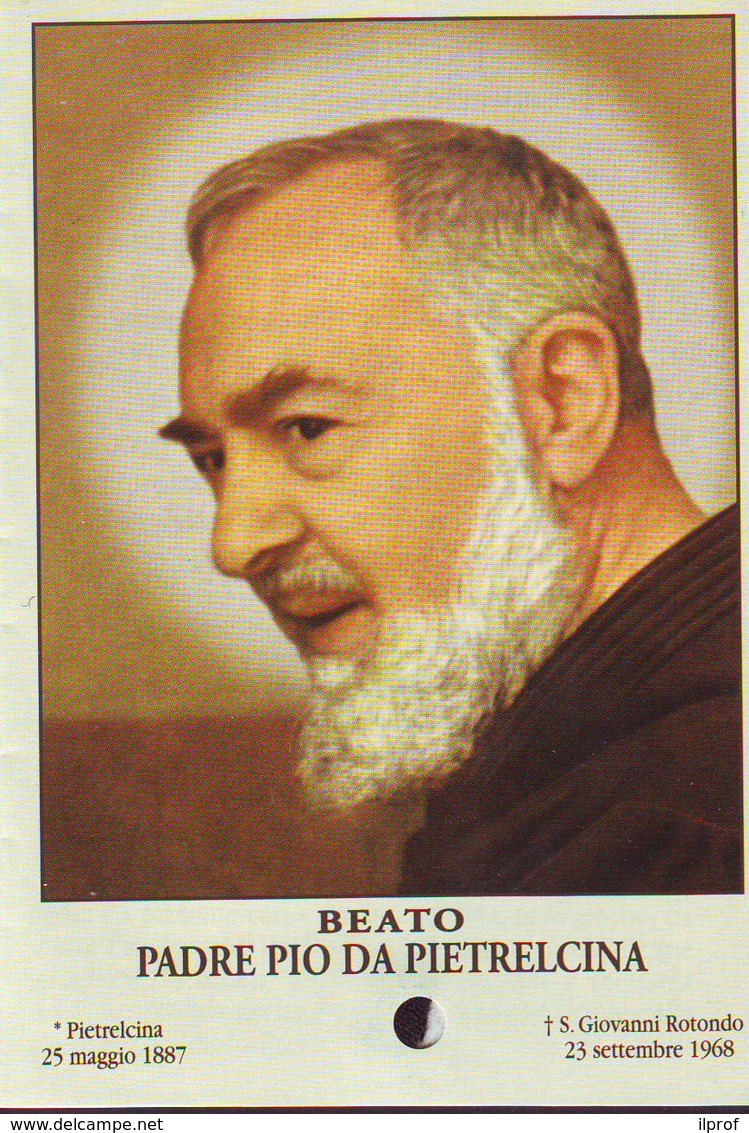 Reliquia Beato Padre Pio Profilo, Santino Pieghevole Con Preghiera - Religión & Esoterismo