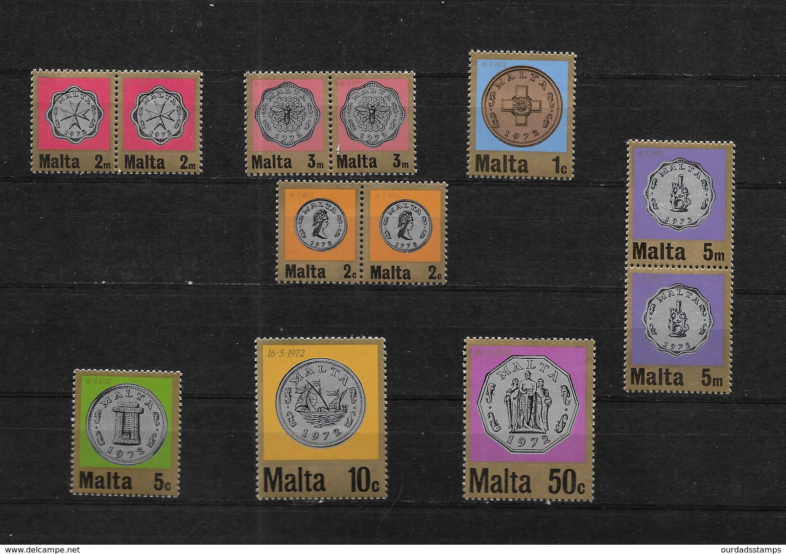 Malta 1972 New Currency, Complete Set MNH With Some Pairs (7519) - Malta