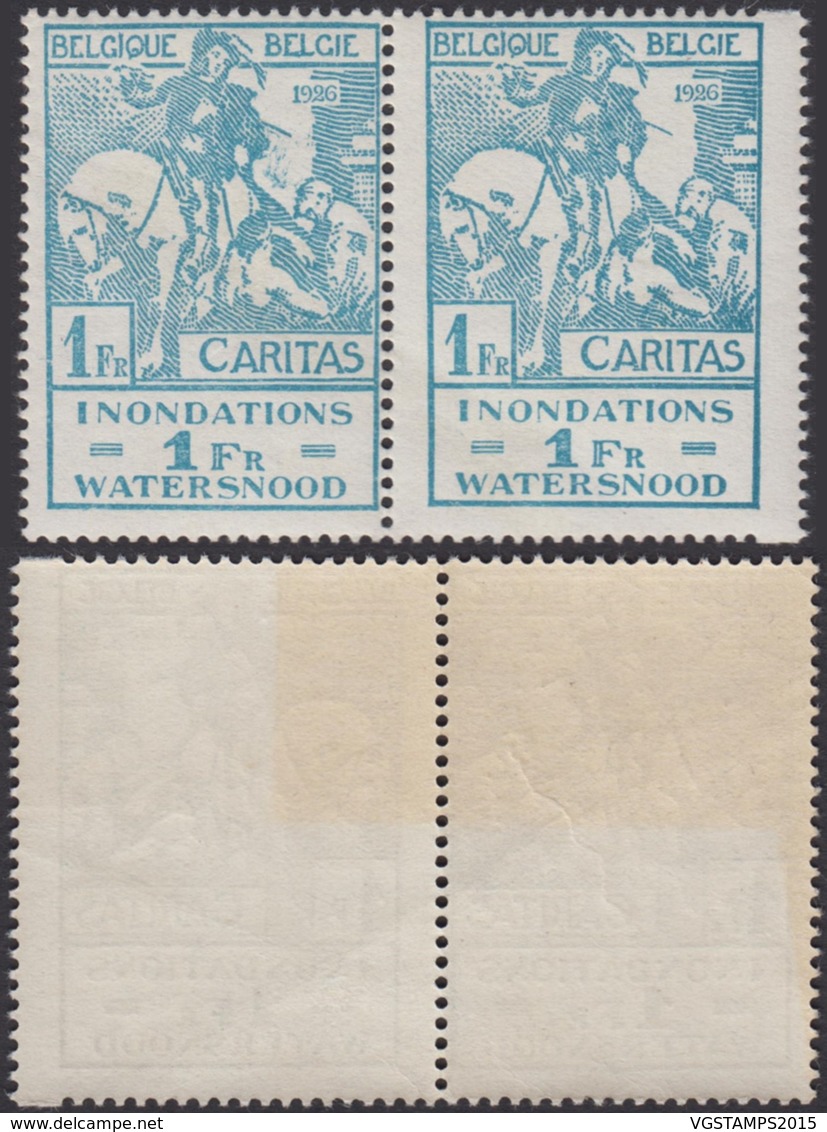 BELGIQUE 1926 COB 238 EN PAIRE VARIETE DE PIQUAGE    (DD) DC-2156 - Autres & Non Classés