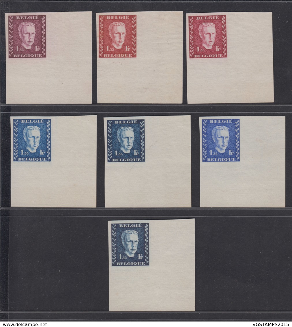 BELGIQUE 1947 ESSAIS DU PRINCE CHARLES TYPE DE BAST COULEURS NON ADOPTES   (DD) DC-2158 - Proofs & Reprints