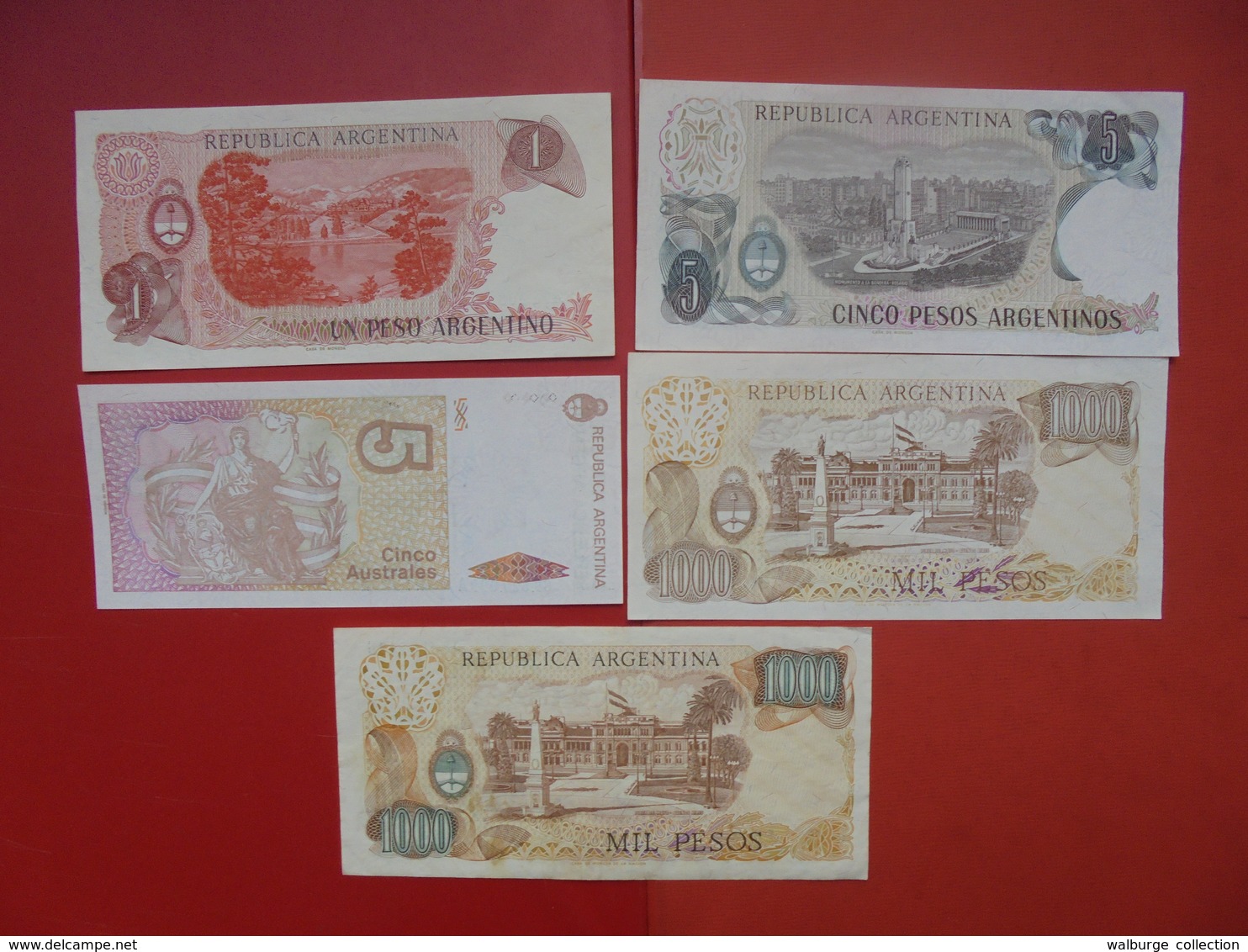 LOT 5 BILLETS "ARGENTINE" NEUFS Ou CIRCULER - Alla Rinfusa - Banconote