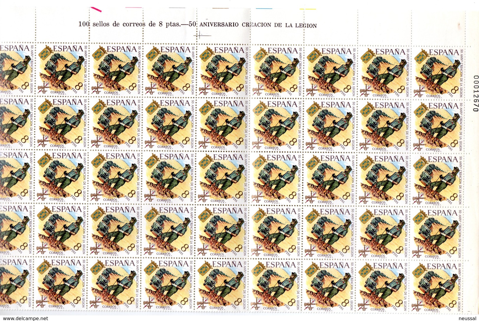 Serie Nº 2043/6  En Pliego De 100  Sellos .España - Feuilles Complètes