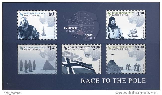 Ross Dependency 2011 Race To The Pole Flags Ships Minisheet MNH NEW - Expéditions Antarctiques