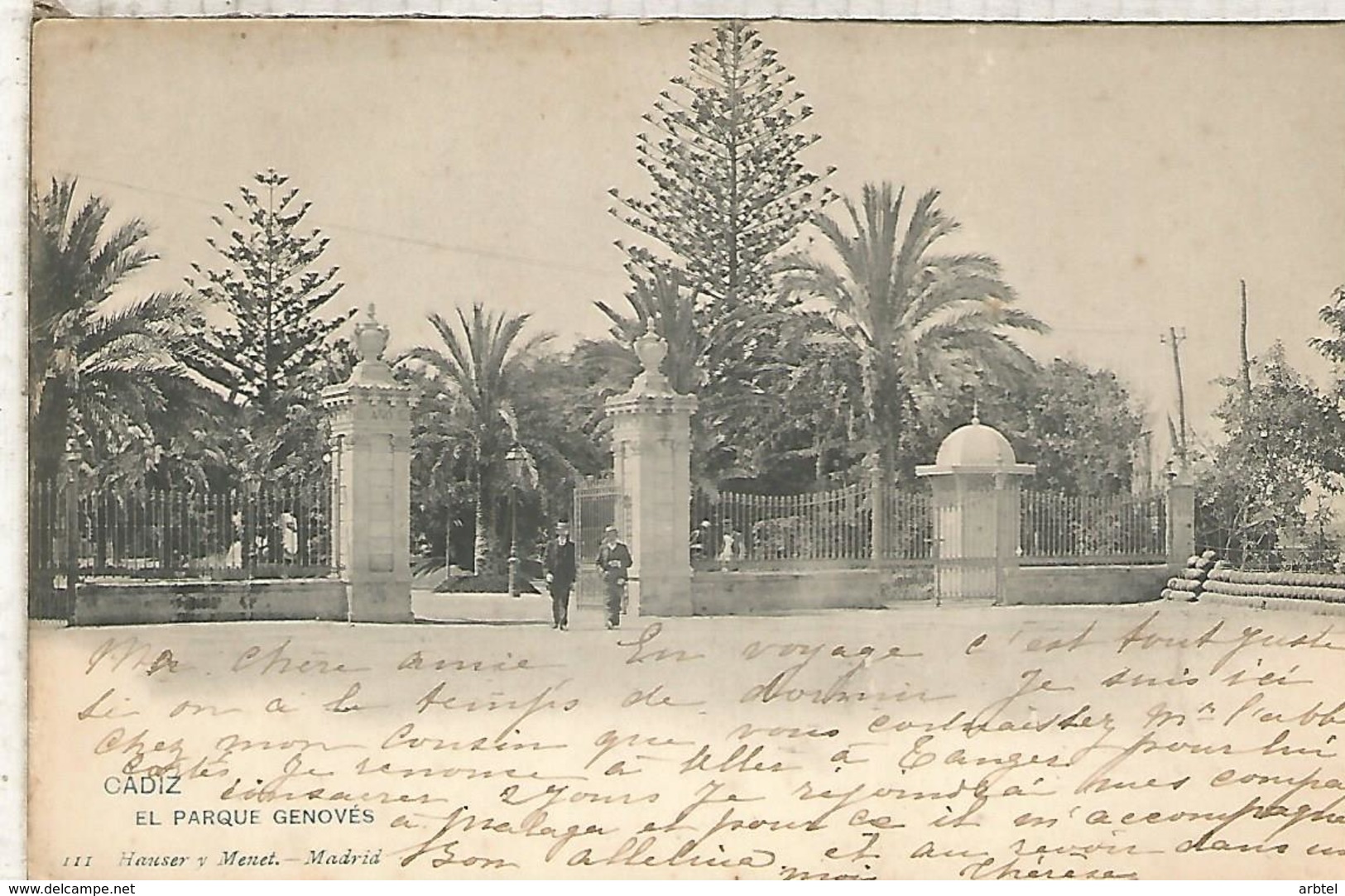 CADIZ PARQUE GENOVES DORSO SIN DIVIDIR - Cádiz