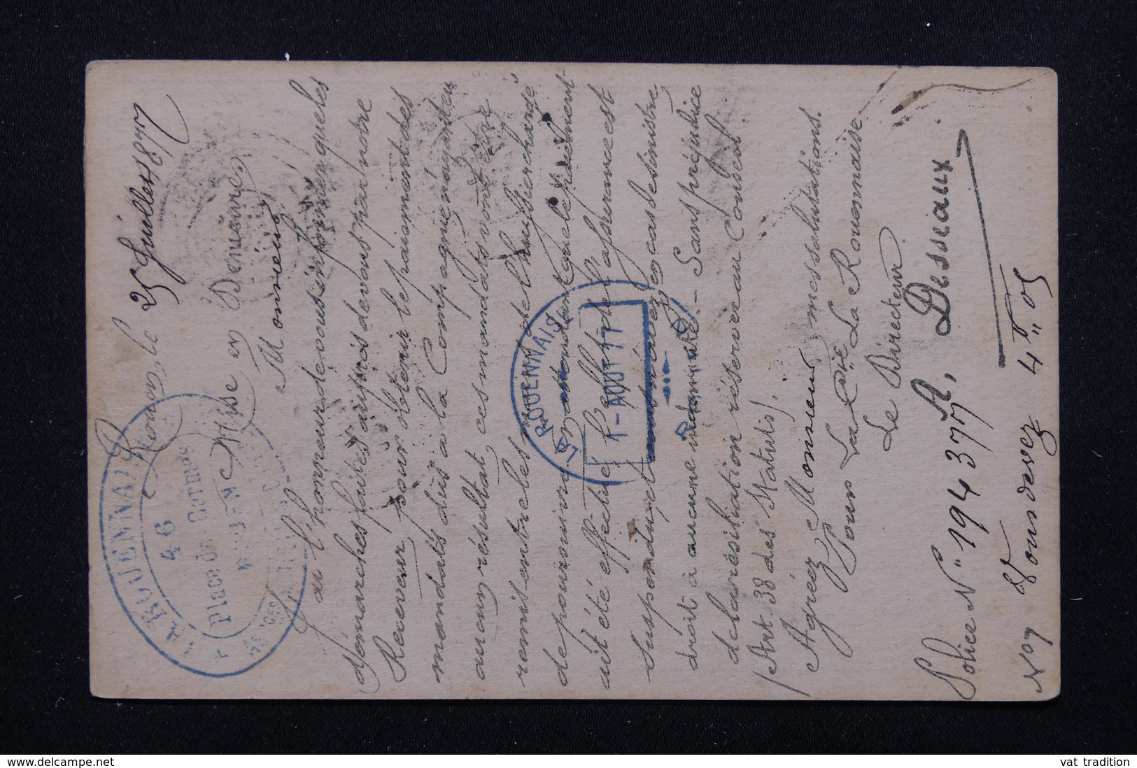 FRANCE - Carte Précurseur De Rouen En Recommandé Pour Paris Et Retour En 1877 , Affranchissement Sages - L 22585 - Cartes Précurseurs