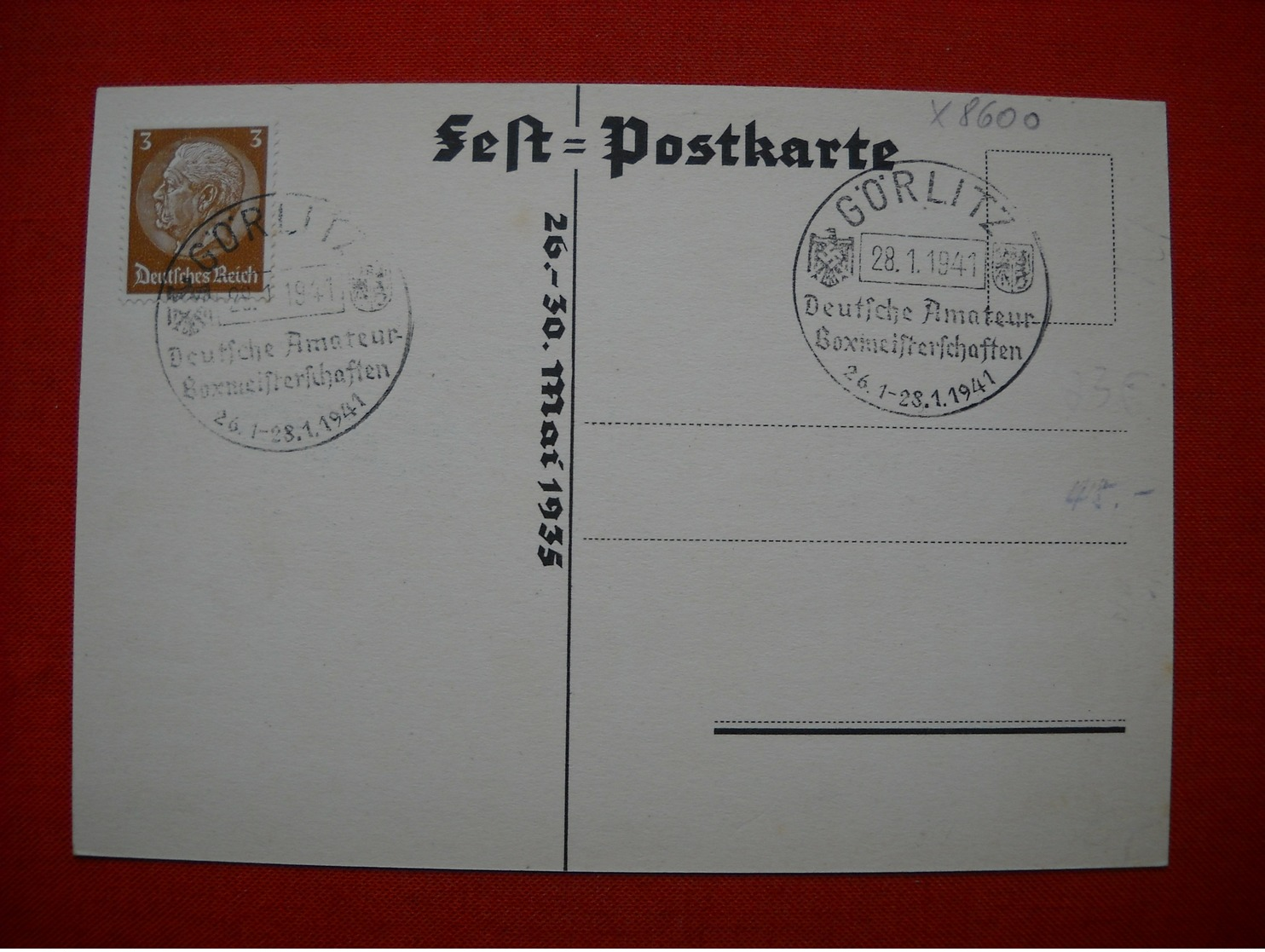 Color-Karte "Fest Der Lausitz In Bautzen 1935" , Mit SSt. "Görlitz 1941" - Briefe U. Dokumente