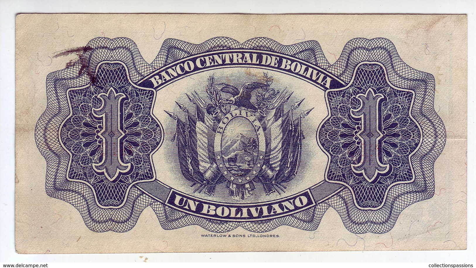 BOLIVIE - Billet De 1 Boliviano. 20.07.28. Pick:128. SUP+ - Bolivië