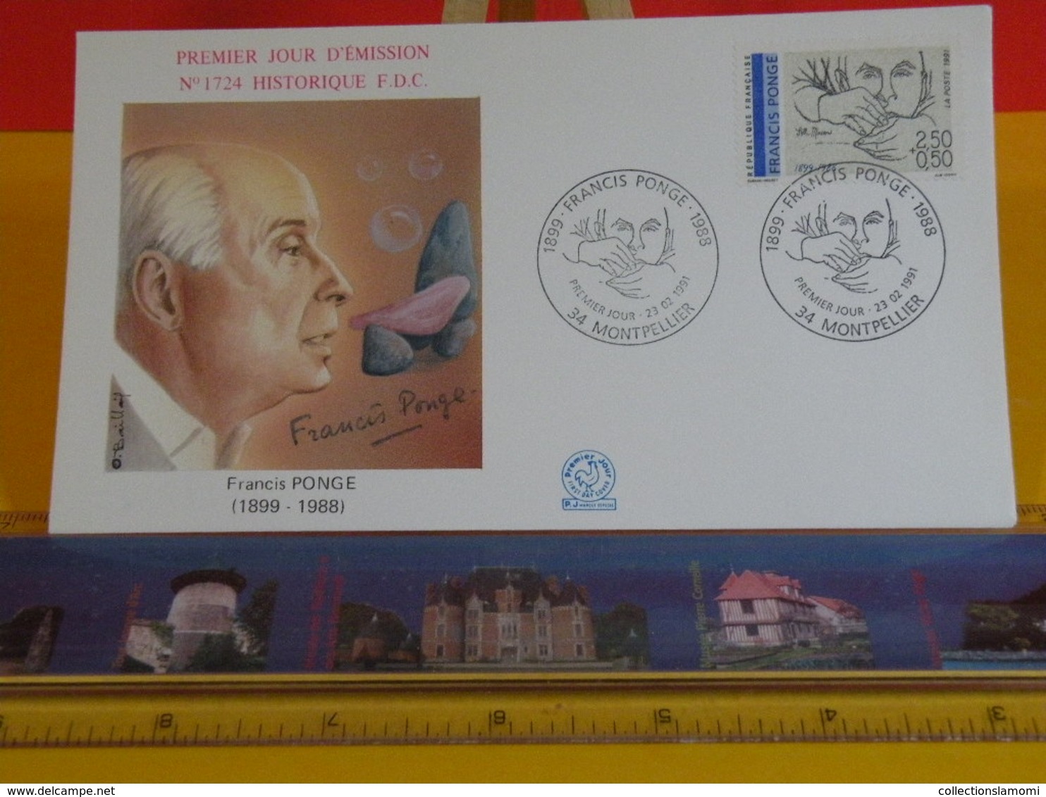 Francis Ponge - 34 Montpelier - 23.2.1991 FDC 1er Jour N°1724 - Coté 3€ - 1990-1999