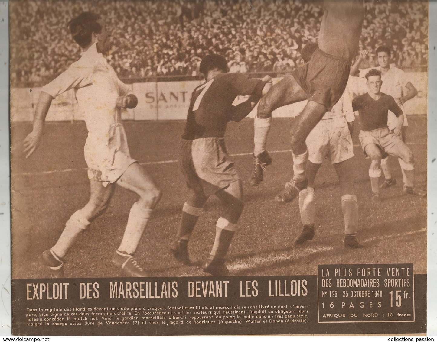 Hebdomadaire Sportif , MIROIR SPRINT , N° 125 , 1948 , Football , Marseille ,lille, 2 Scans ,  Frais Fr : 2.85 Euros - 1900 - 1949