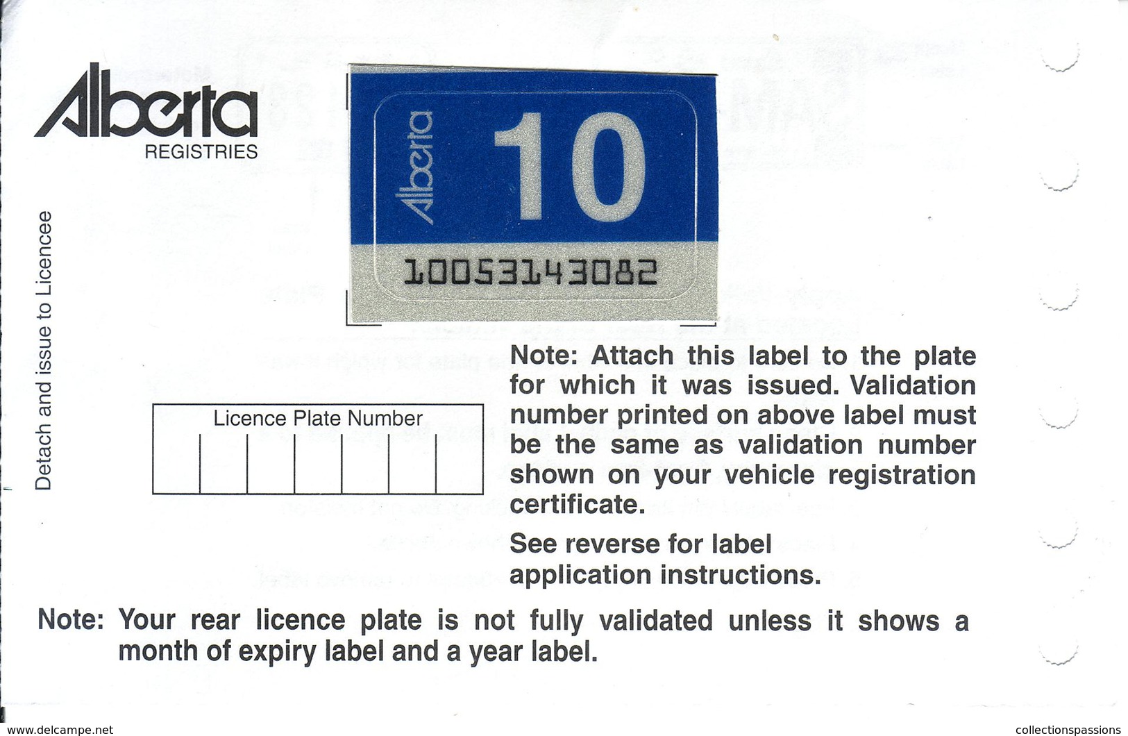 - CANADA - Alberta - License Plate Sticker 2010 - Plaque D'immatriculation - - Placas De Matriculación