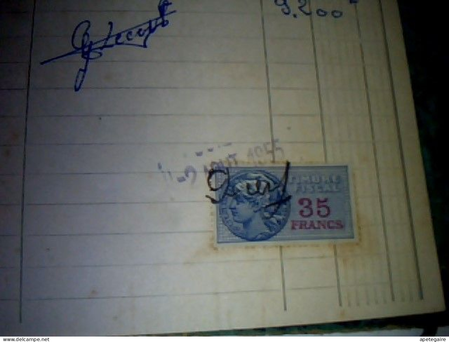 Facture De 1955 AVEC Timbres Fiscal De35 Francs Reçu Lecerf Geoges Elagueur à Fontainebleau - Briefe U. Dokumente