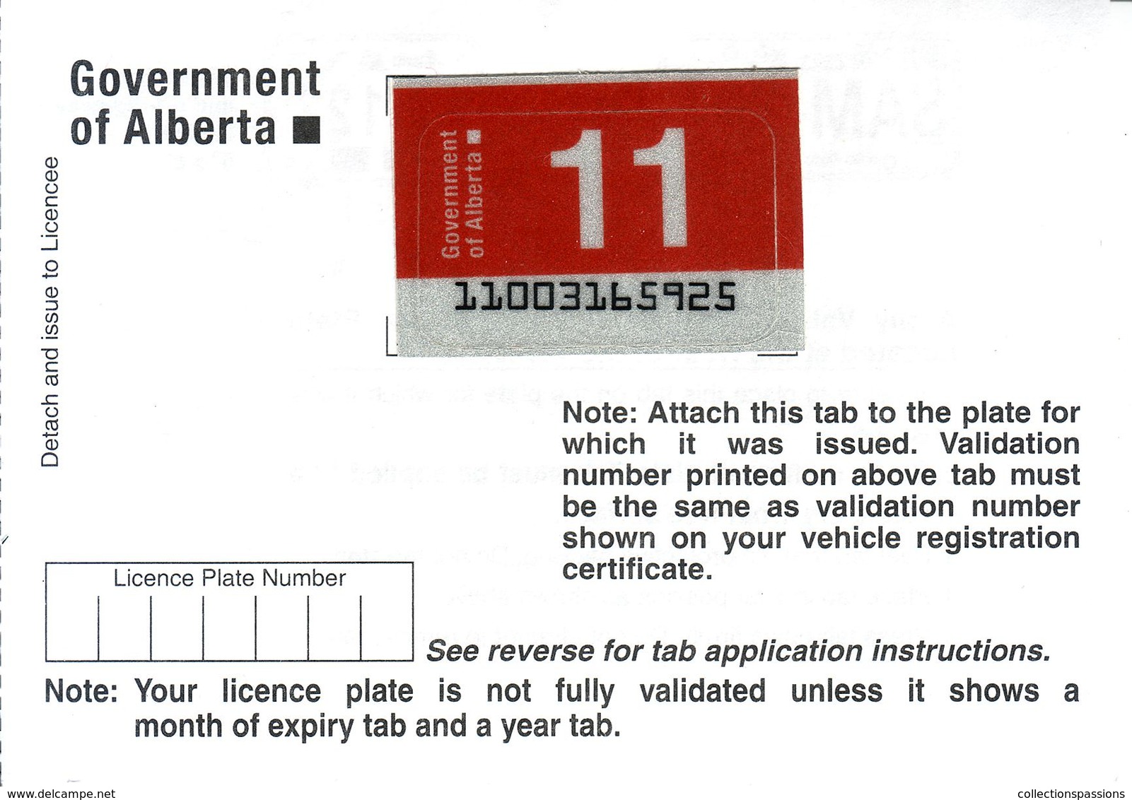 - CANADA - Alberta - License Plate Sticker 2011 - Plaque D'immatriculation - - Plaques D'immatriculation