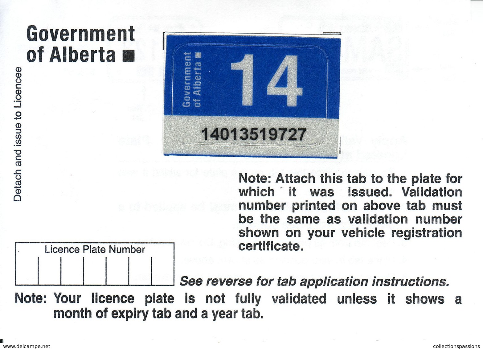 - CANADA - Alberta - License Plate Sticker 2014 - Plaque D'immatriculation - - Plaques D'immatriculation