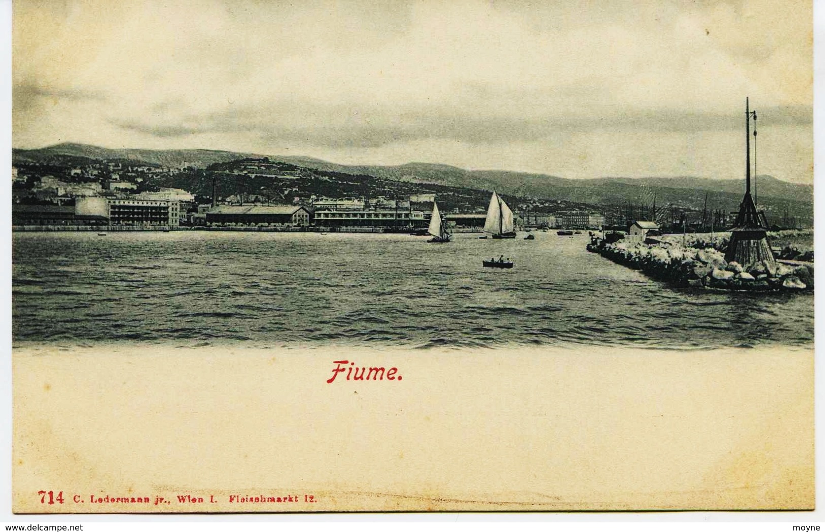 6804 - CROATIE -  RIJEKA / FIUME :  Entrée  Du  Port        -   Vers  1900 - Croatie