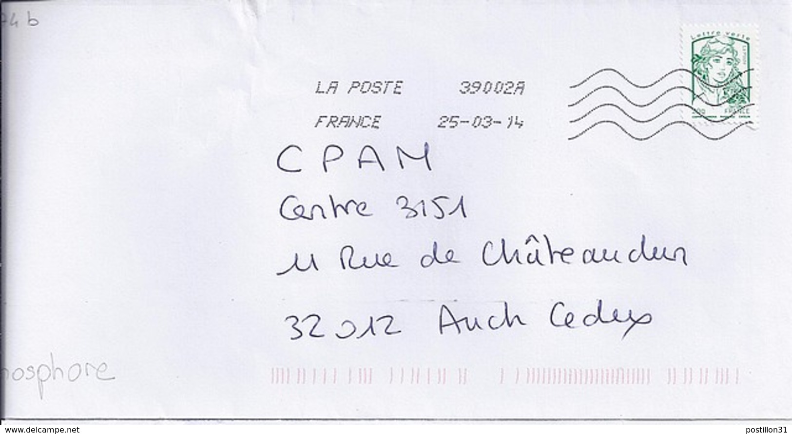 MARIANNE DE CHIAPPA  N°4774b SUR LETTRE  DE 2014 - 2013-2018 Marianne De Ciappa-Kawena