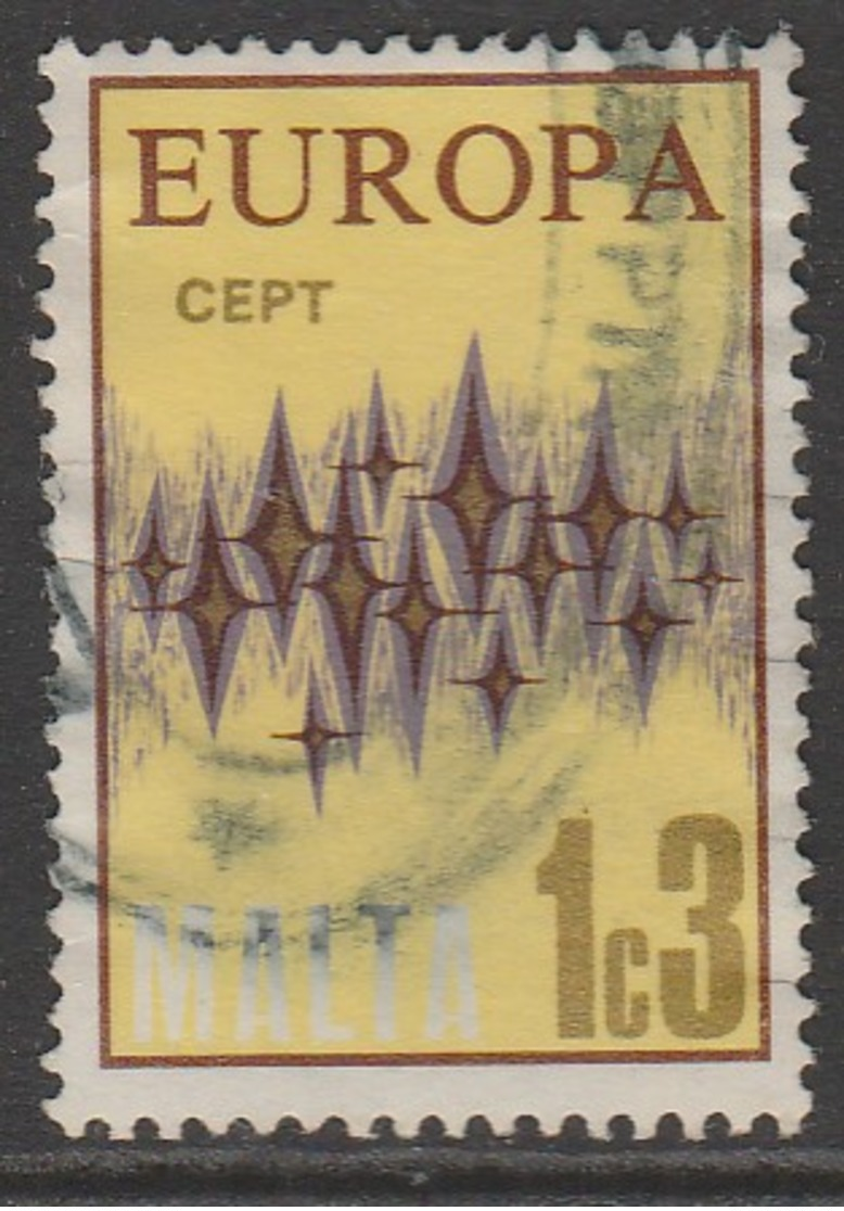 Malta 1972 EUROPA Stamps - Communications - Stars  1.3 C Multicolored SW: 449 O Used - Malta