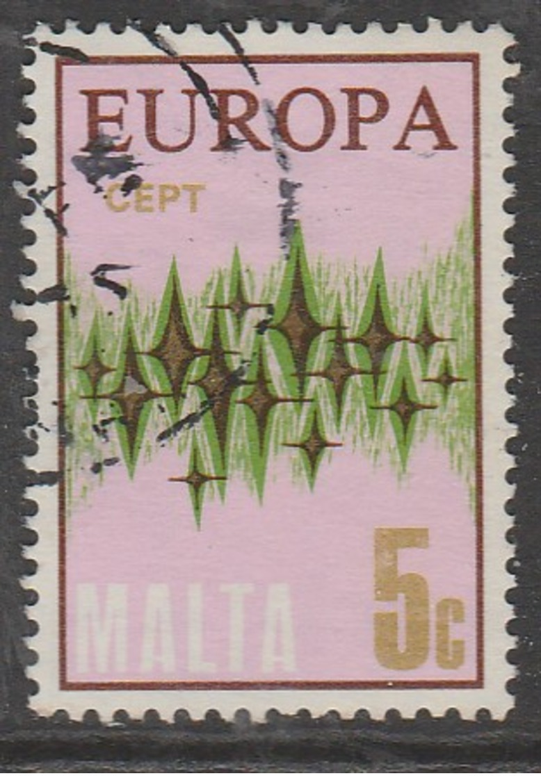 Malta 1972 EUROPA Stamps - Communications - Stars 5 C Multicolored SW: 451 O Used - Malte