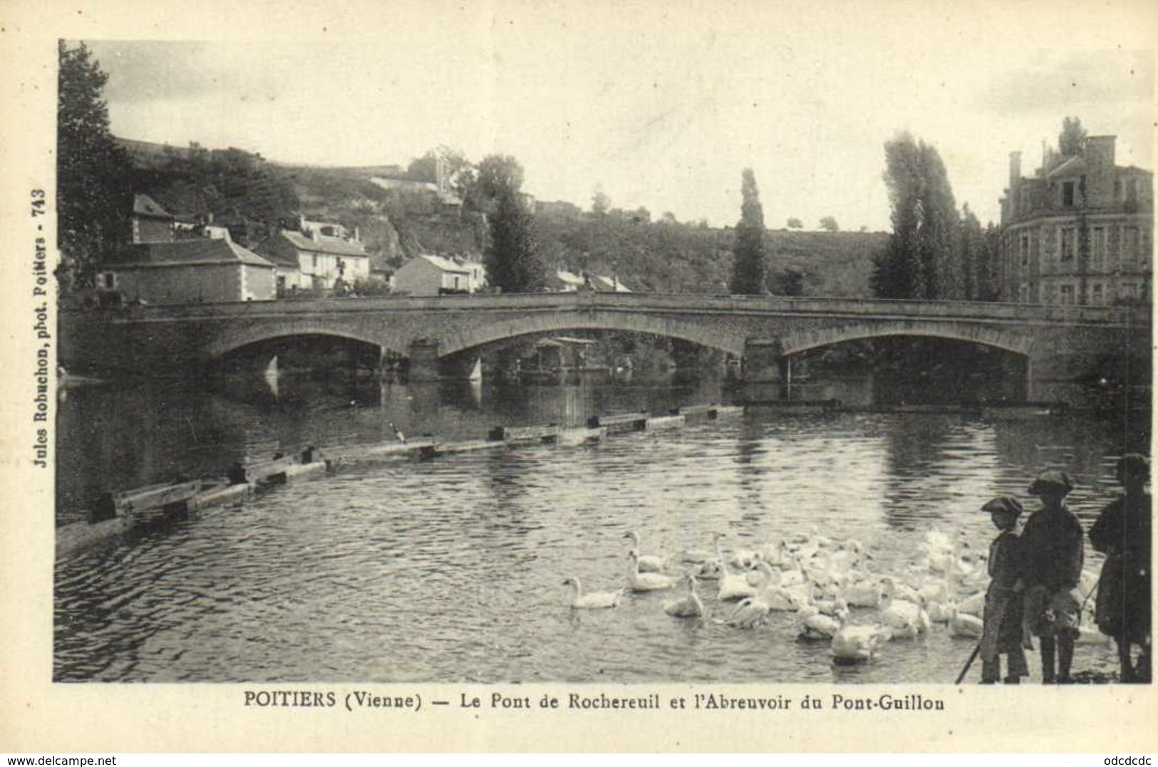 POITIERS (Vienne ) Le Pont De Rochebreuil Et L'Abreuvoir Du Pont Guillou Cygnes  RV - Poitiers