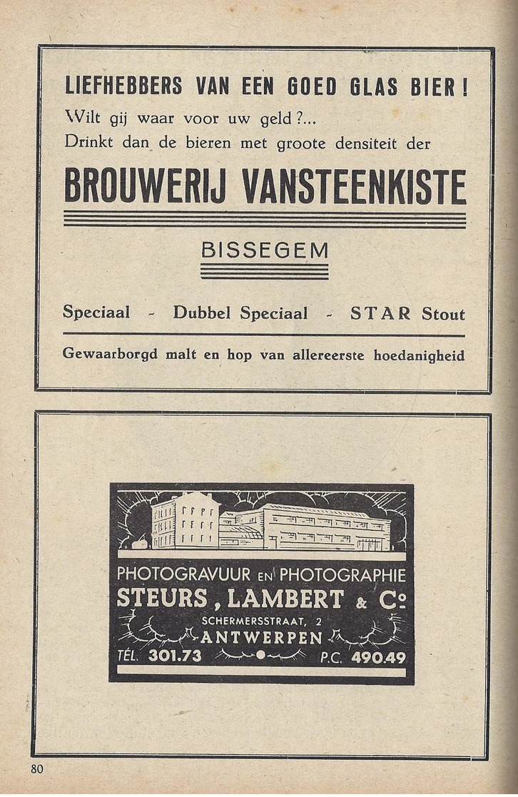 ALMANAK DER KROOSTRIJKE GEZINNEN VAN WEST-VLAANDEREN PUB BROUWERIJ BISSEGEM & LICHTERVELDE, VLAG RUISELEDE SLABBINCK ... - Anciens