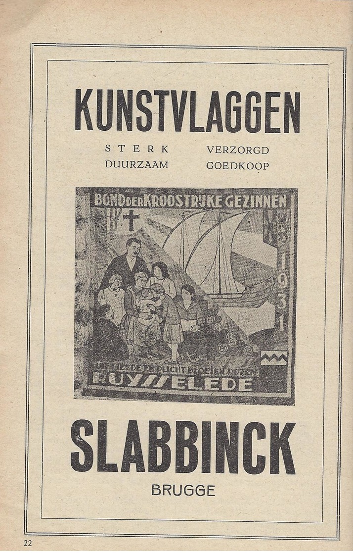 ALMANAK DER KROOSTRIJKE GEZINNEN VAN WEST-VLAANDEREN PUB BROUWERIJ BISSEGEM & LICHTERVELDE, VLAG RUISELEDE SLABBINCK ...